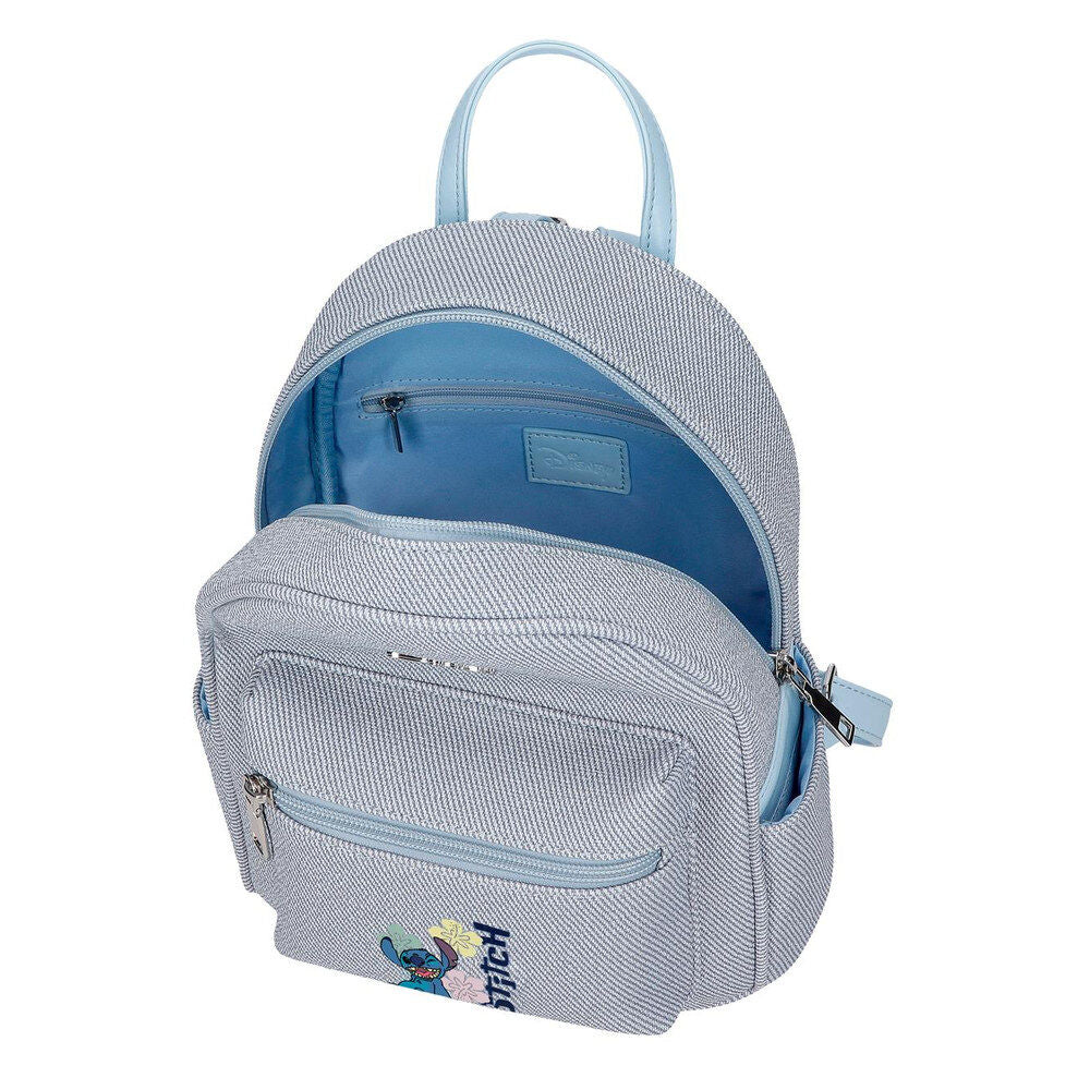 Mochila paseo Tiki Stitch Disney denim 23cm