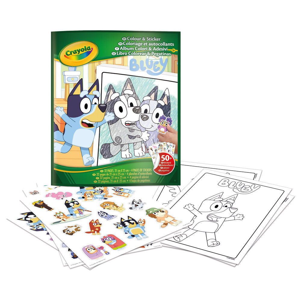 Libro colorear + stickers Bluey