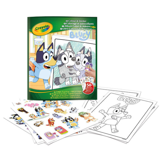 Libro colorear + stickers Bluey