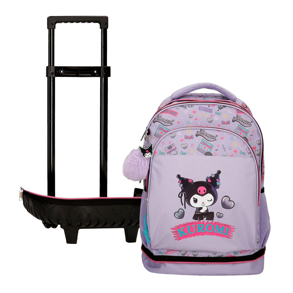 Trolley compact Retropop Kuromi Hello Kitty extraible 43cm