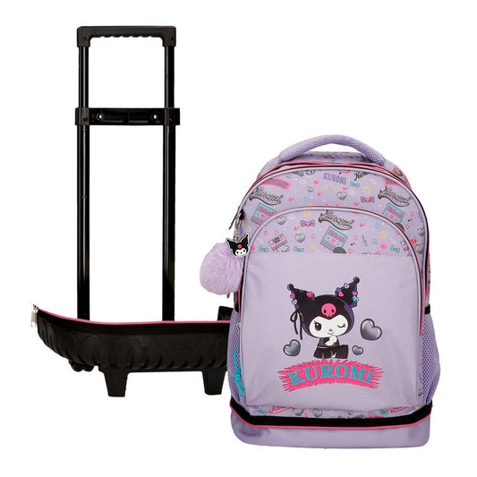 Trolley compact Retropop Kuromi Hello Kitty extraible 43cm