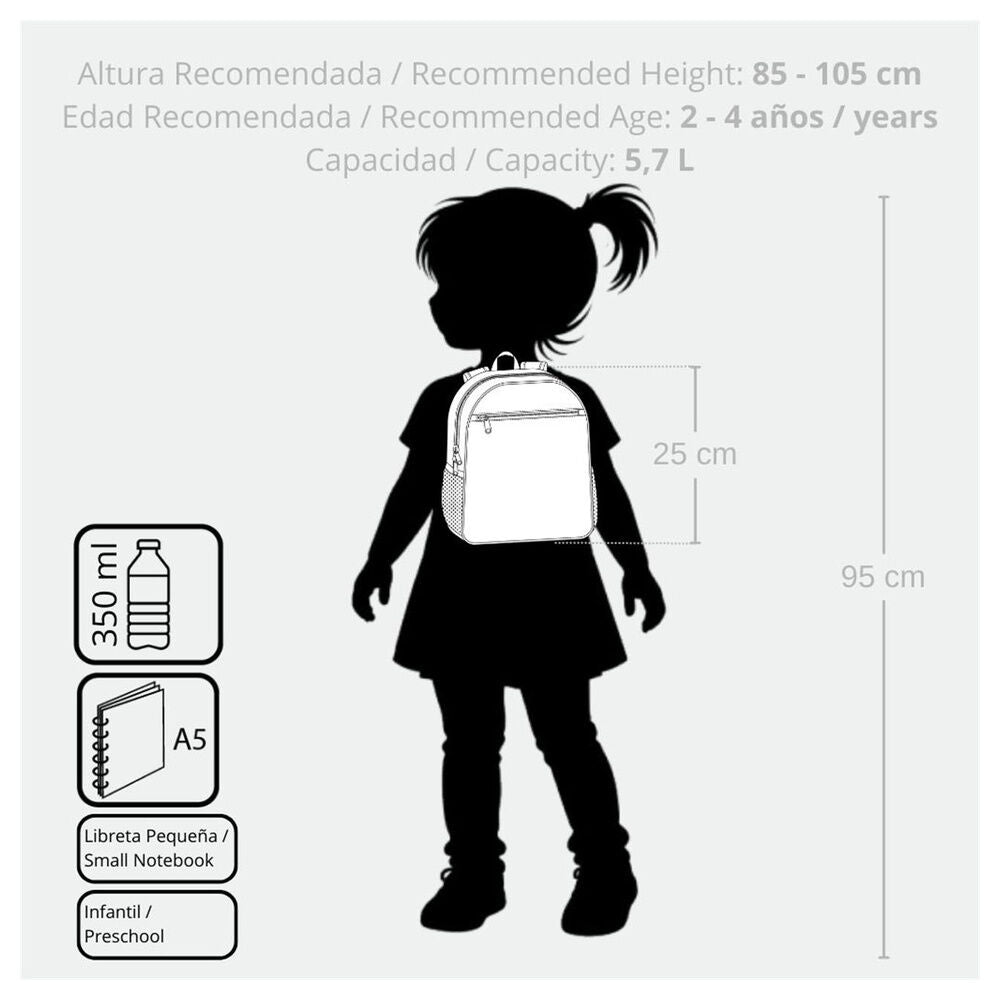 Mochila Beach & Love Stitch Disney 25cm adaptable