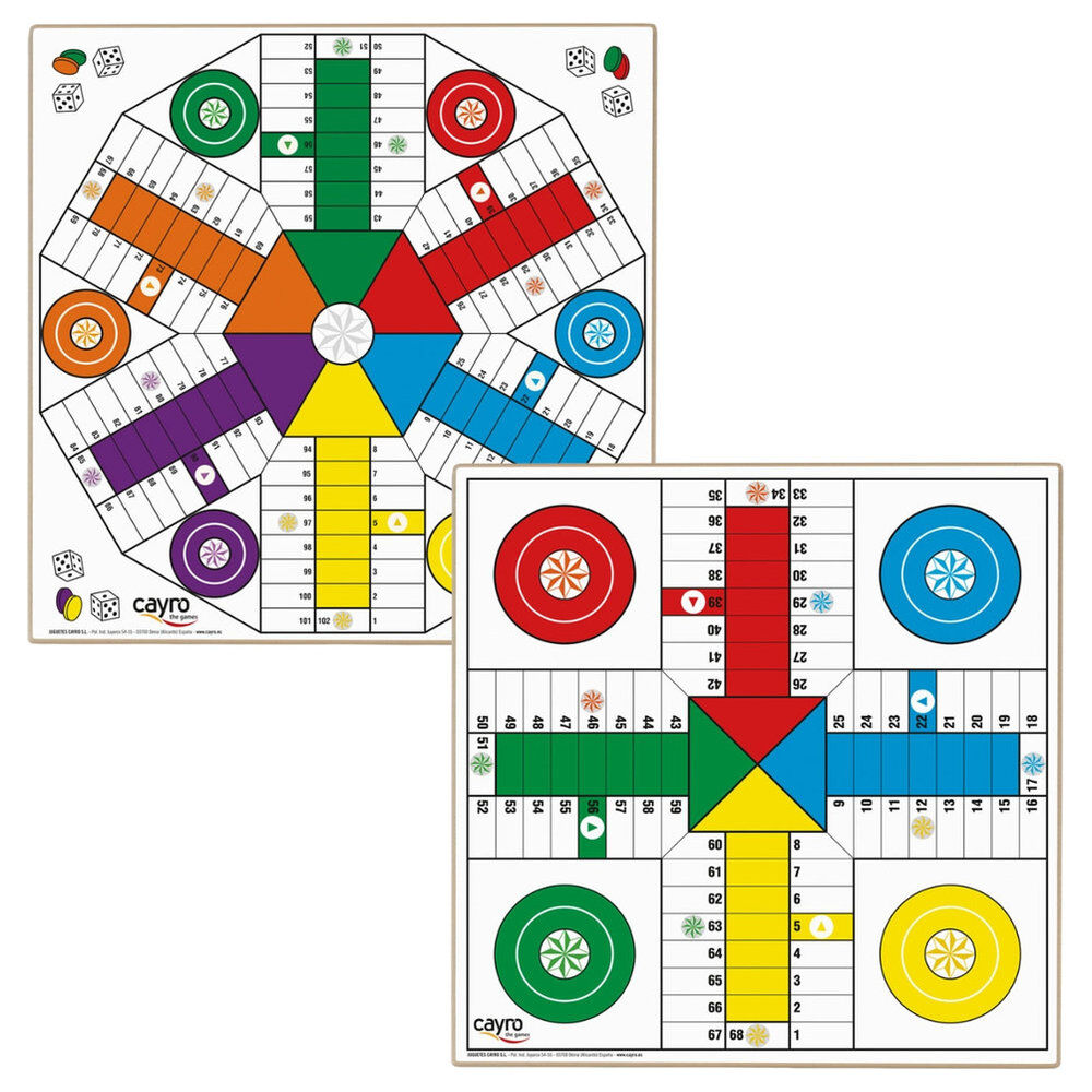 Tablero Parchis 4 y 6 jugadores madera