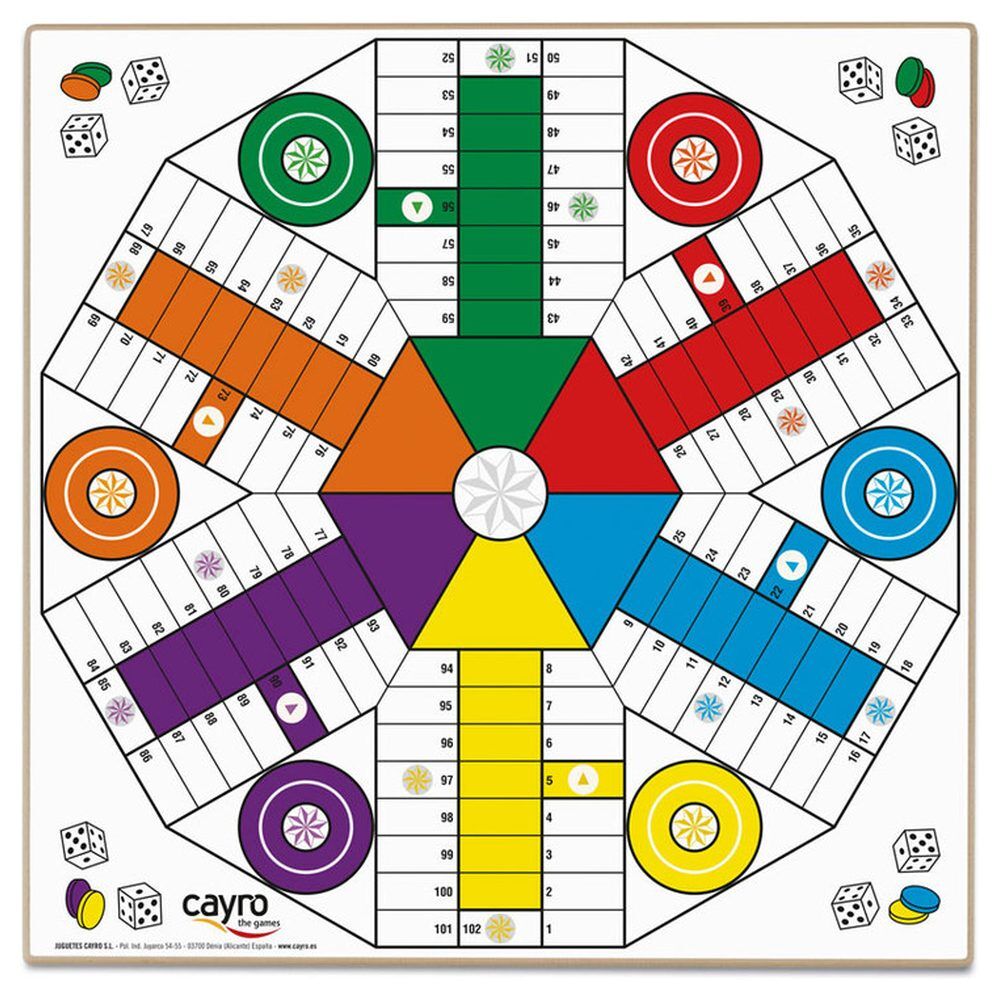 Tablero Parchis 4 y 6 jugadores madera