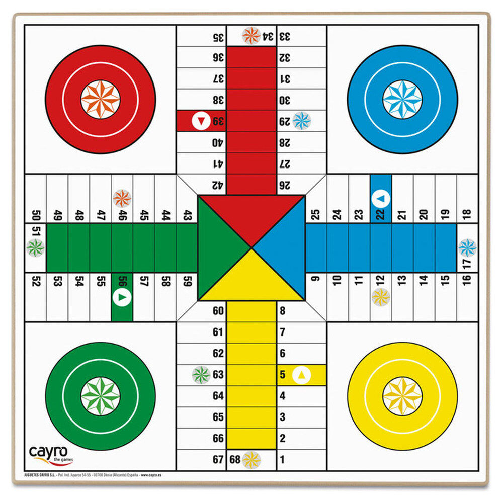 Tablero Parchis 4 y 6 jugadores madera