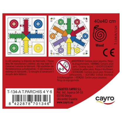 Tablero Parchis 4 y 6 jugadores madera
