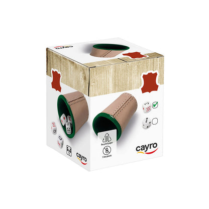 Cubilete Cuero y 5 Dados Poker
