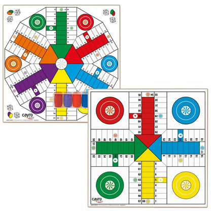 Tablero Parchis 4 y 6 jugadores madera con accesorios