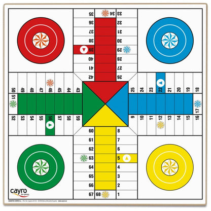Tablero Parchis 4 y 6 jugadores madera con accesorios