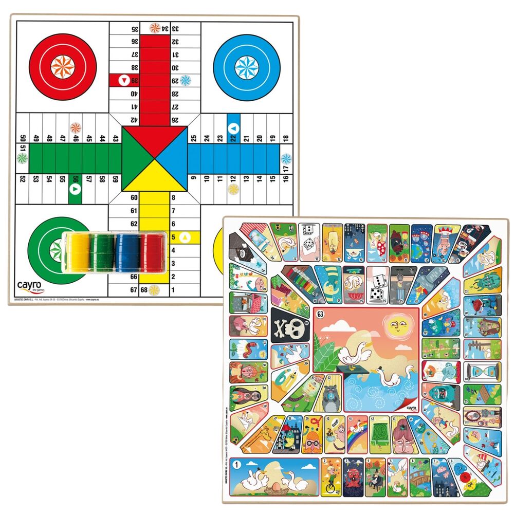 Tablero Parchis & Oca madera con accesorios