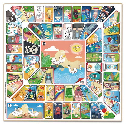 Tablero Parchis & Oca 6 jugadores madera