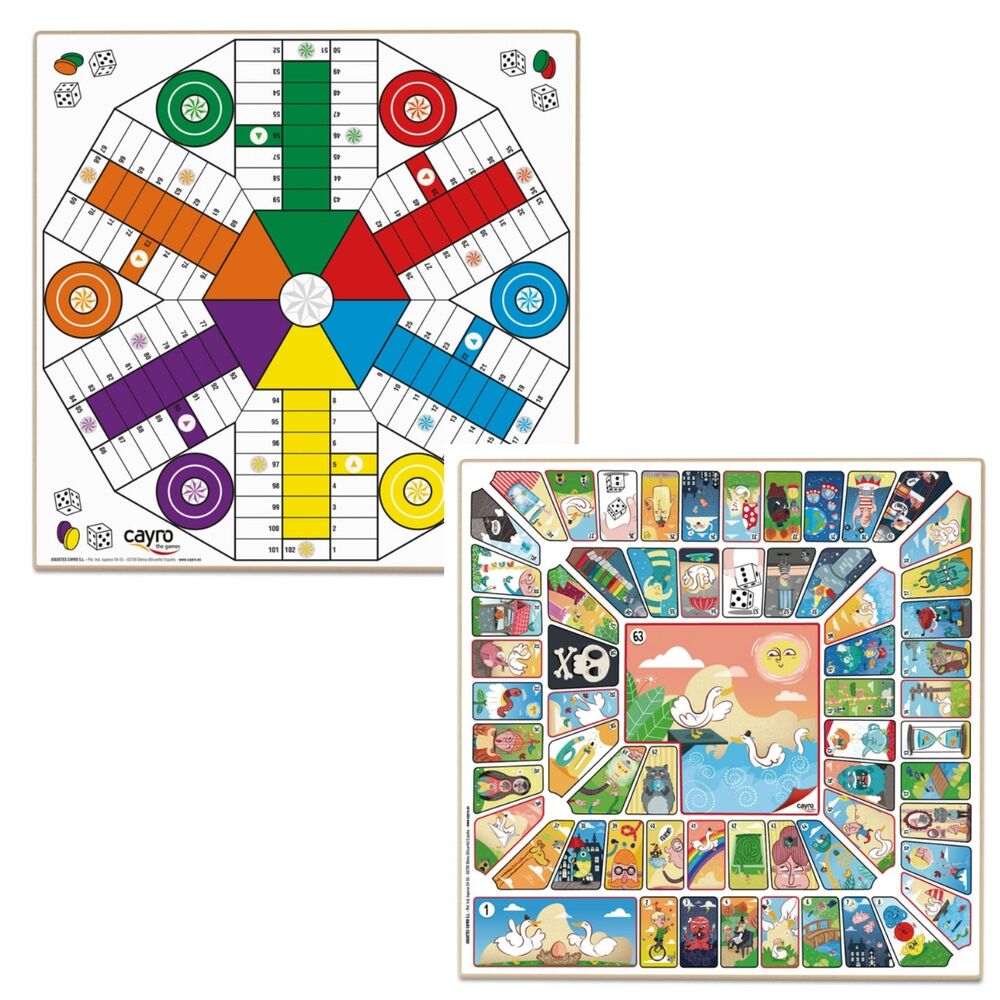 Tablero Parchis & Oca 6 jugadores madera
