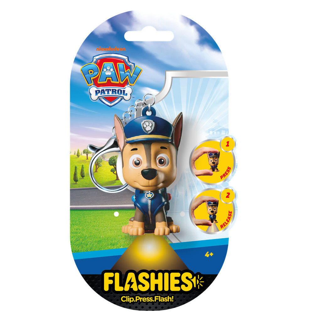 Llavero figura 3D con luz Chase Patrulla Canina Paw Patrol Flashies