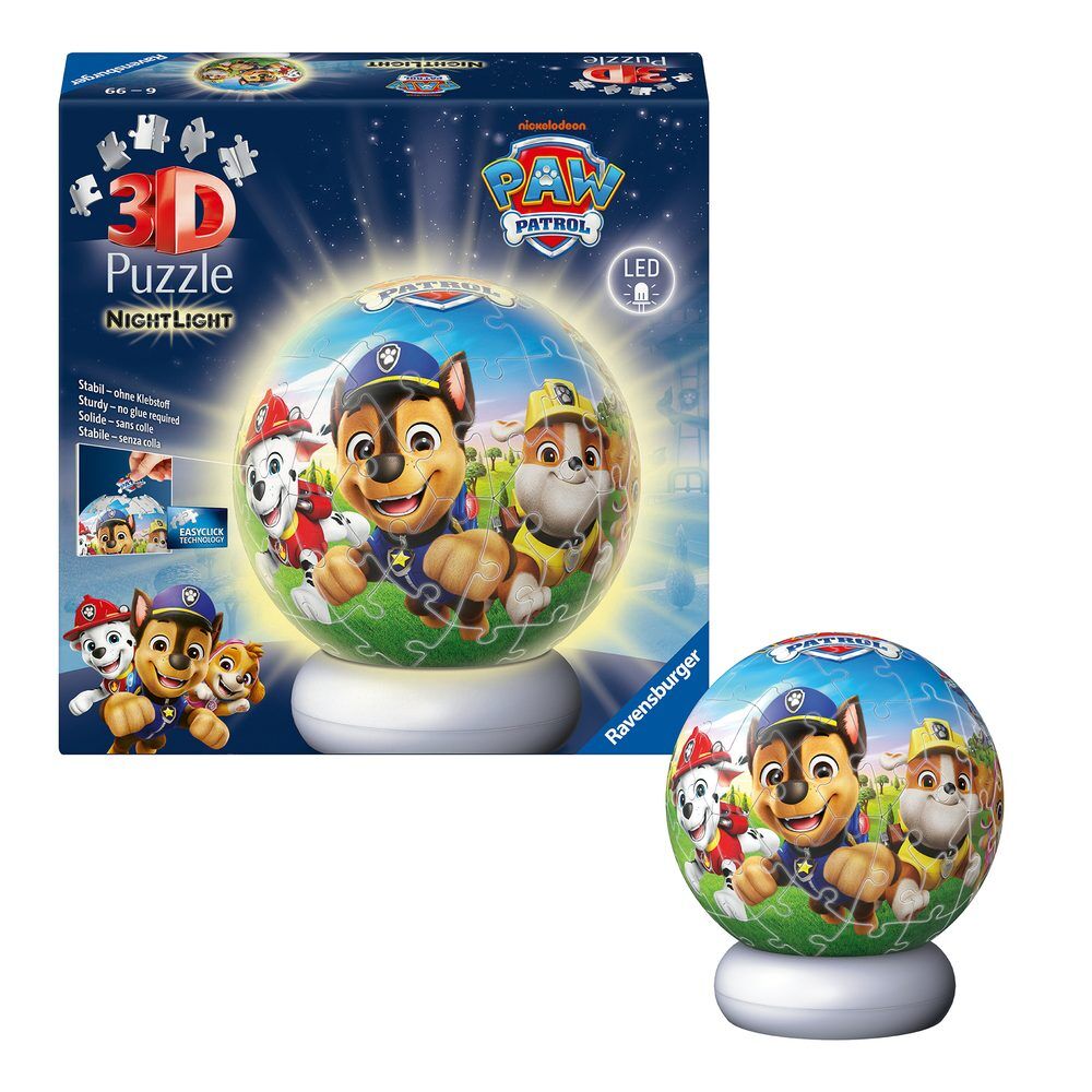 Puzzle Ball 3D Patrulla Canina Paw Patrol luz 74pzs