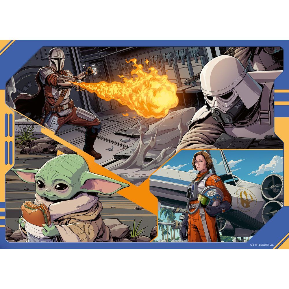 Puzzle Grogu & The Mandalorian Star Wars 4x100pzs