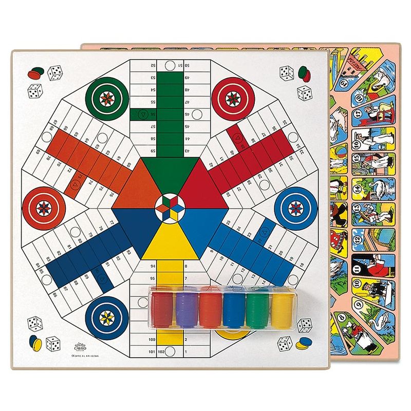 Tablero Parchis 6 jugadores - Oca madera con accesorios