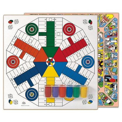 Tablero Parchis 6 jugadores - Oca madera con accesorios